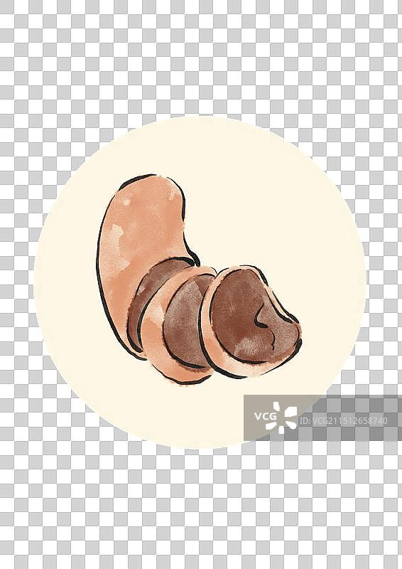 国潮风吉林美食插画元素-东北血肠图片素材