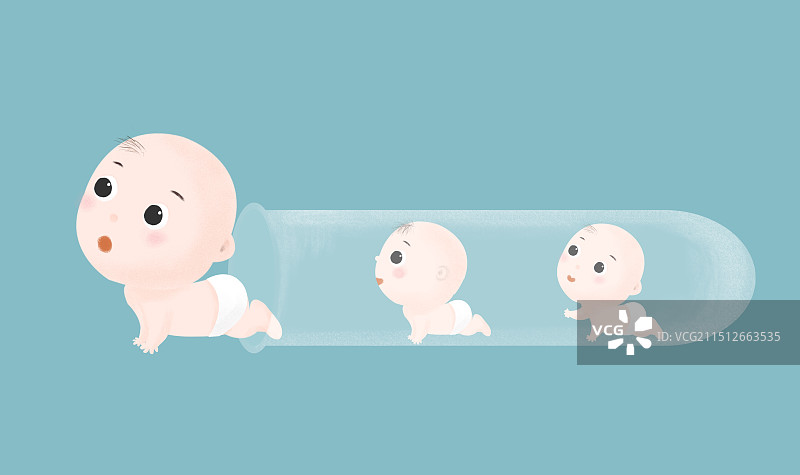 手绘可爱的试管婴儿宝宝图片素材