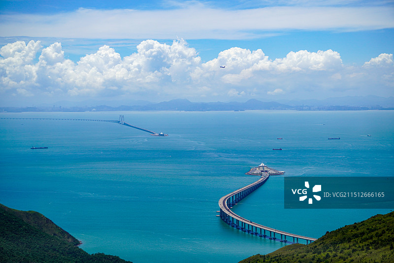 港珠澳大桥 昂坪360缆车视角图片素材