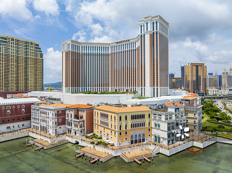 澳门路氹金光大道城市风光航拍图片素材