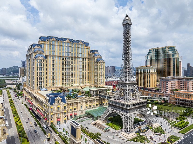 澳门路氹金光大道城市风光航拍图片素材