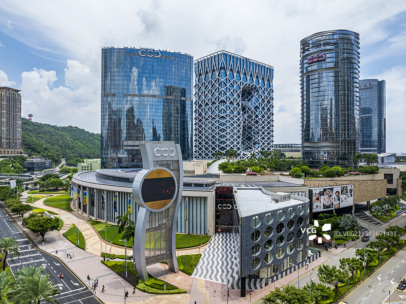 澳门路氹金光大道城市风光航拍图片素材