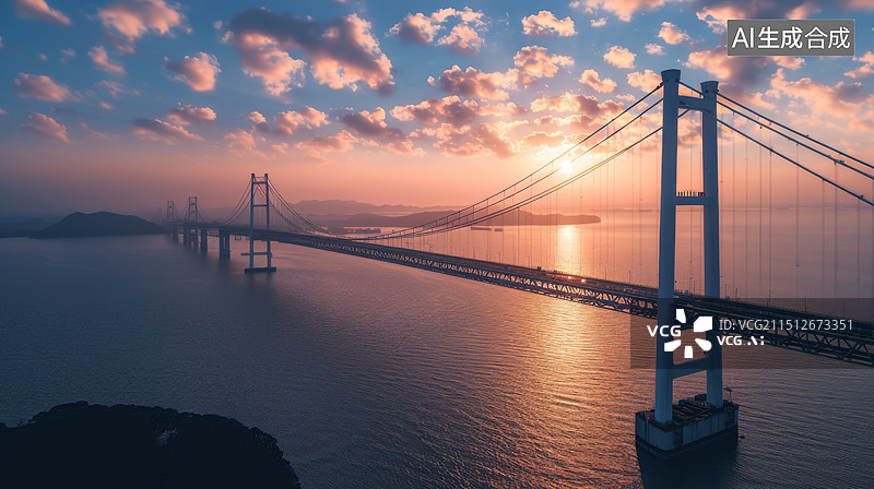 【AI数字艺术】中国基建 跨海大桥图片素材