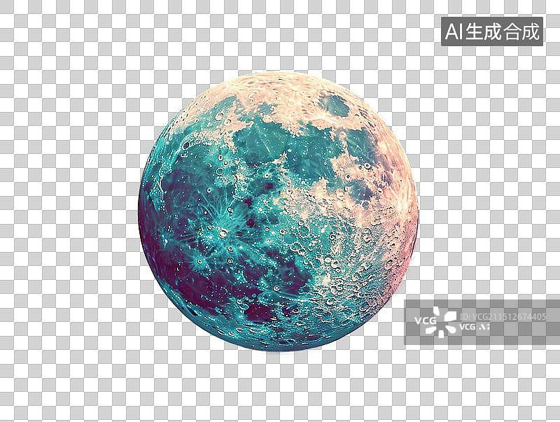 【AI数字艺术】3D卡通月球元素图片素材