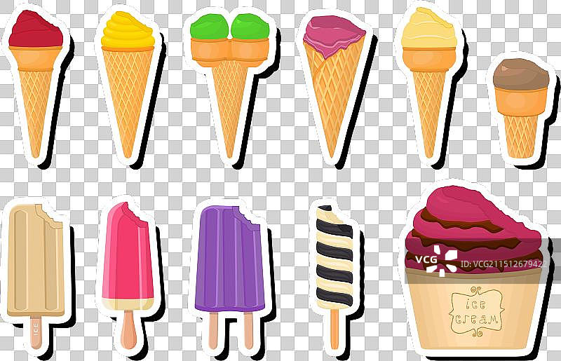 冰淇淋冰棒套装图片素材