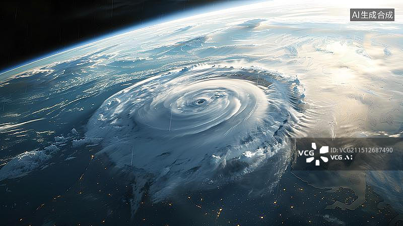 【AI数字艺术】台风风眼 极端台风天气暴风眼,气象学气候图片素材