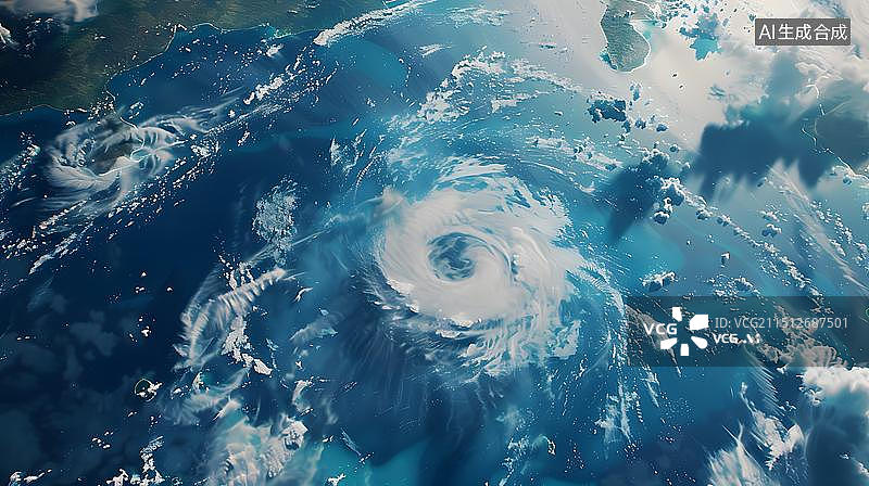 【AI数字艺术】台风风眼 极端台风天气暴风眼,气象学气候图片素材