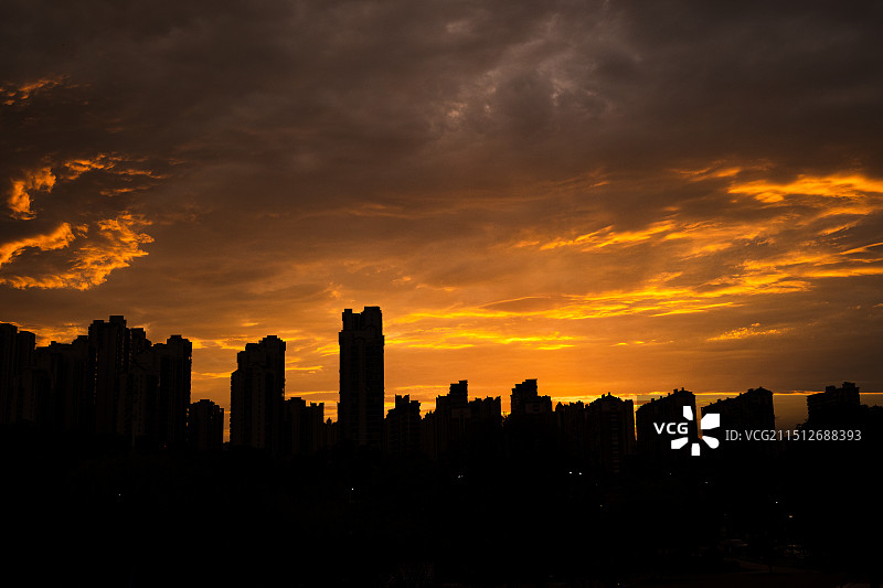 城市日落场景图片素材