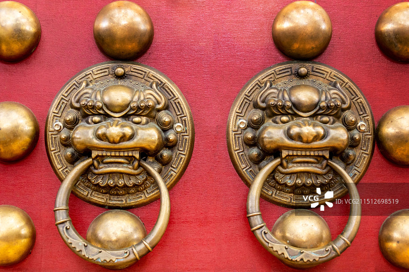 兽首拉环狮子门环图片素材