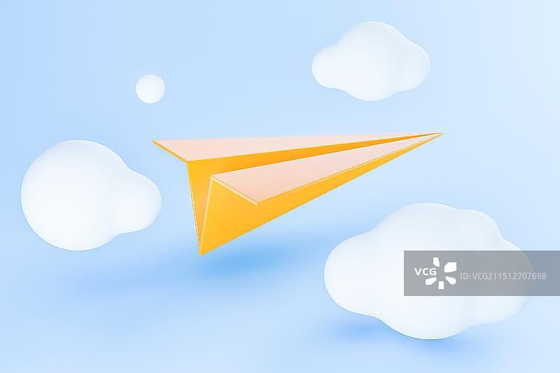 3D立体元素纸飞机梦想童年教育学习图片素材