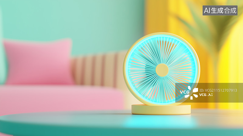 【AI数字艺术】夏日清凉小风扇图片素材