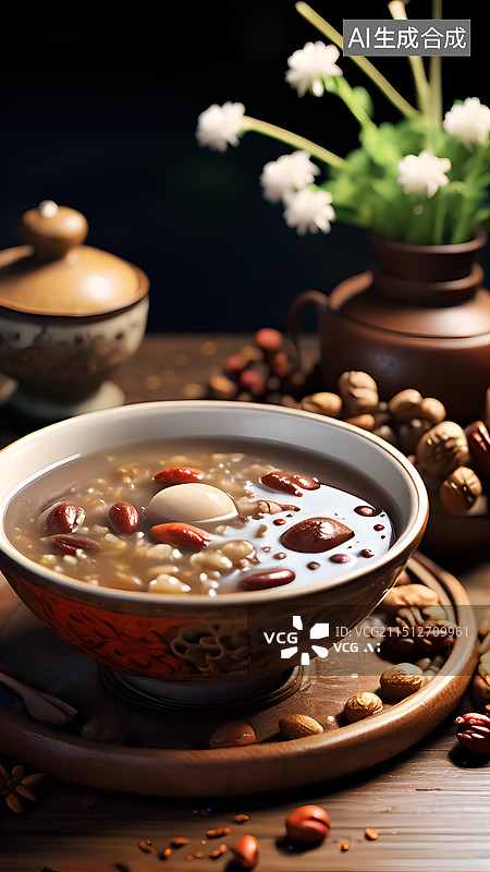 【AI数字艺术】腊八粥插画图片素材