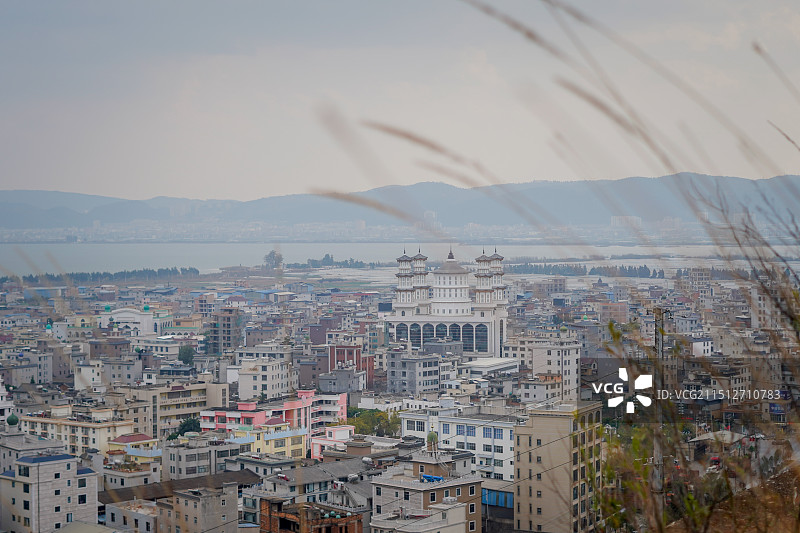 云南玉溪通海县俯瞰全景图片素材