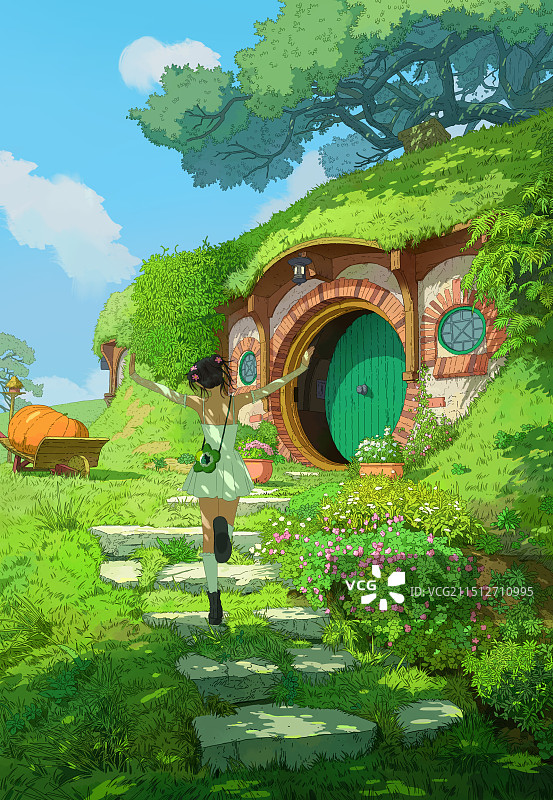 欢迎来到霍比特村图片素材