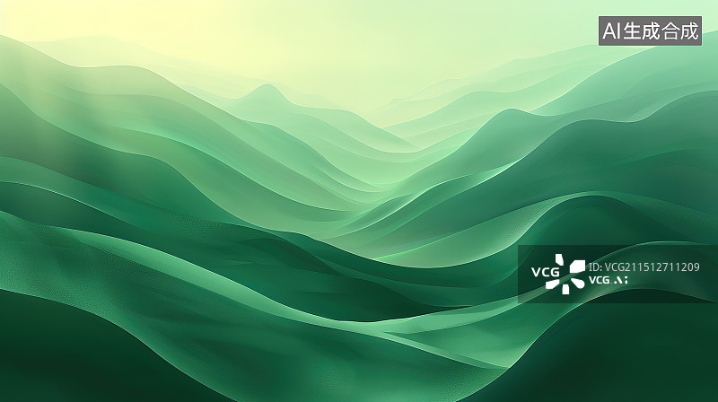 【AI数字艺术】绿色山脉背景图片素材