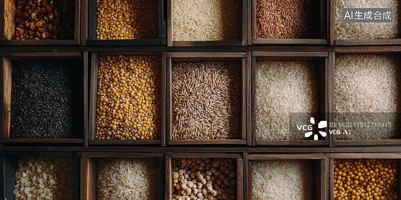【AI数字艺术】五谷杂粮插画图片素材