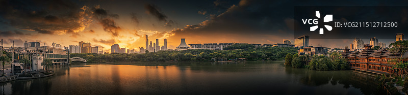 南宁民歌湖日出景观图片素材