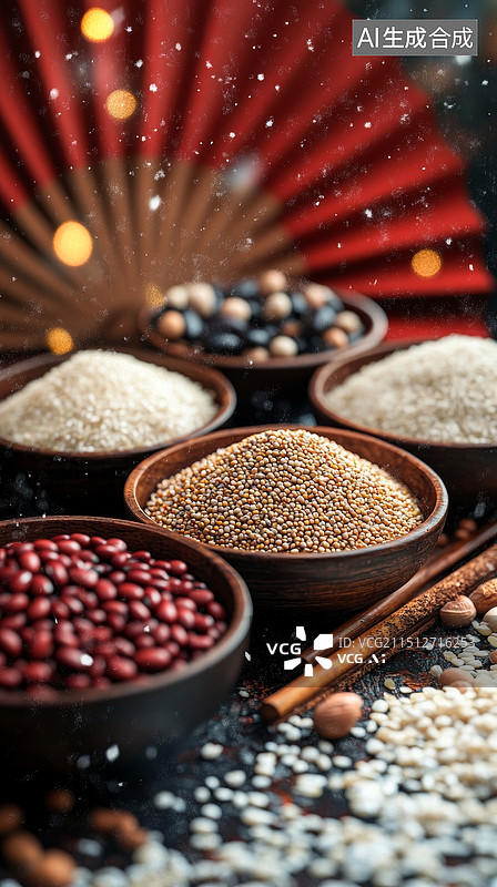 【AI数字艺术】五谷杂粮背景图片素材