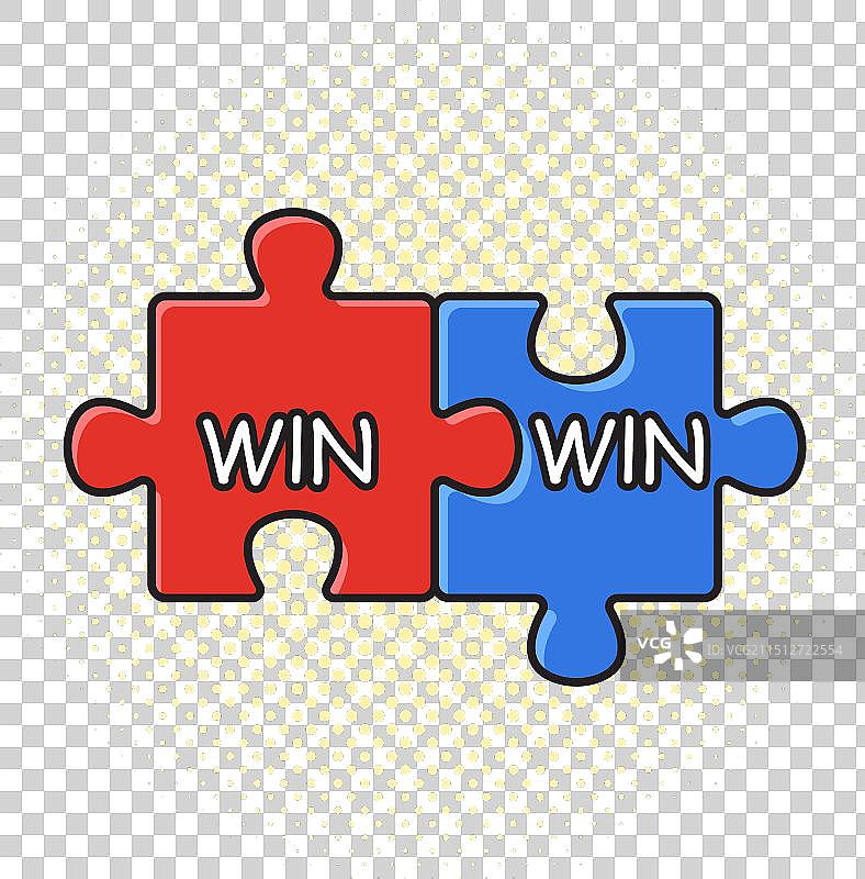 手绘波普艺术双赢拼图图片素材