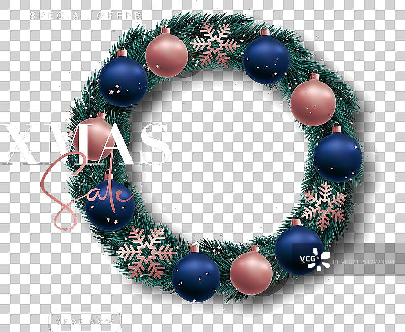 装饰圣诞冷杉花环圣诞节促销图片素材