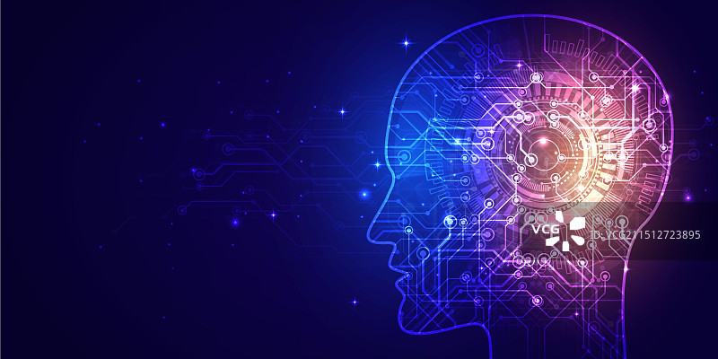 抽象数字科技大脑AI未来感图片素材