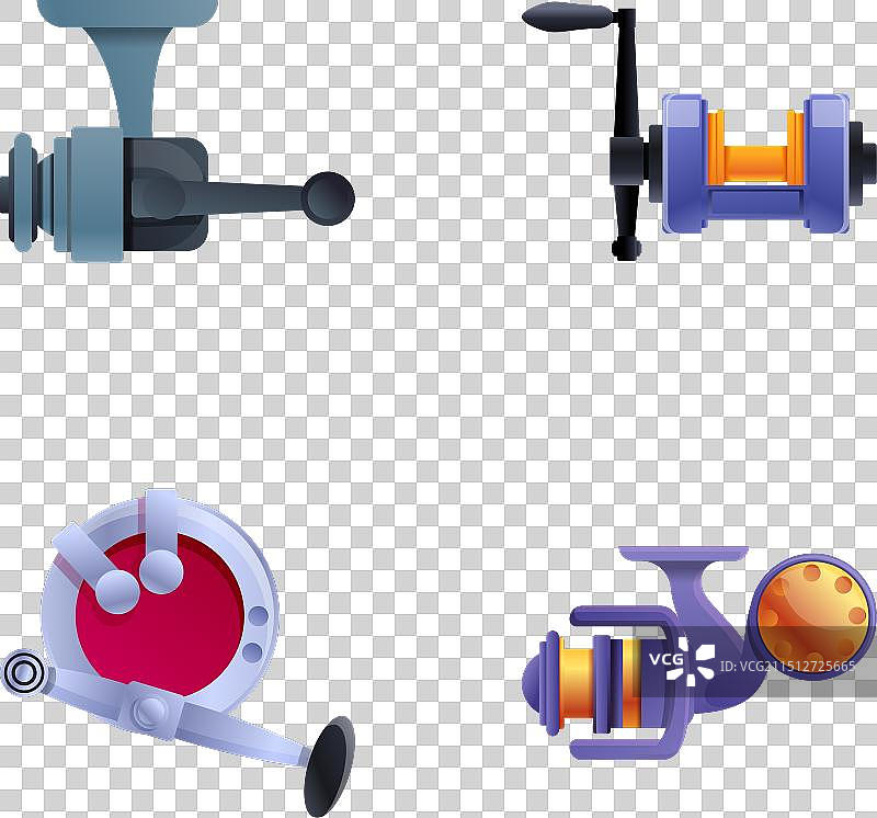 卡通鱼线轮图标设备图片素材