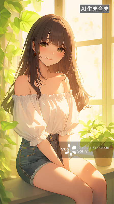 【AI数字艺术】唯美少女壁纸插画图片素材