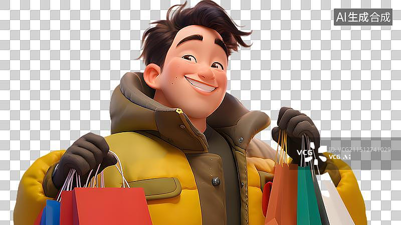 【AI数字艺术】男人节日购物元素图片素材