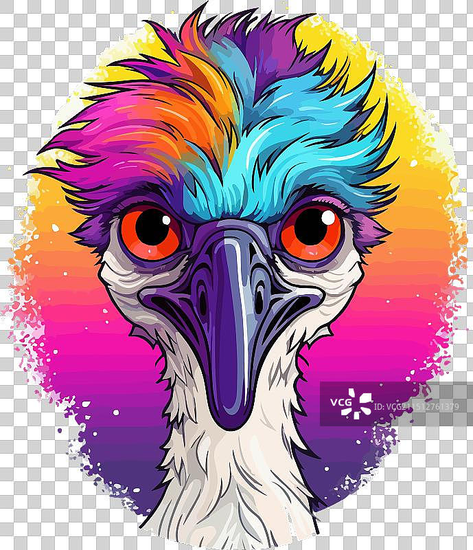 鸵鸟T恤设计图案图片素材