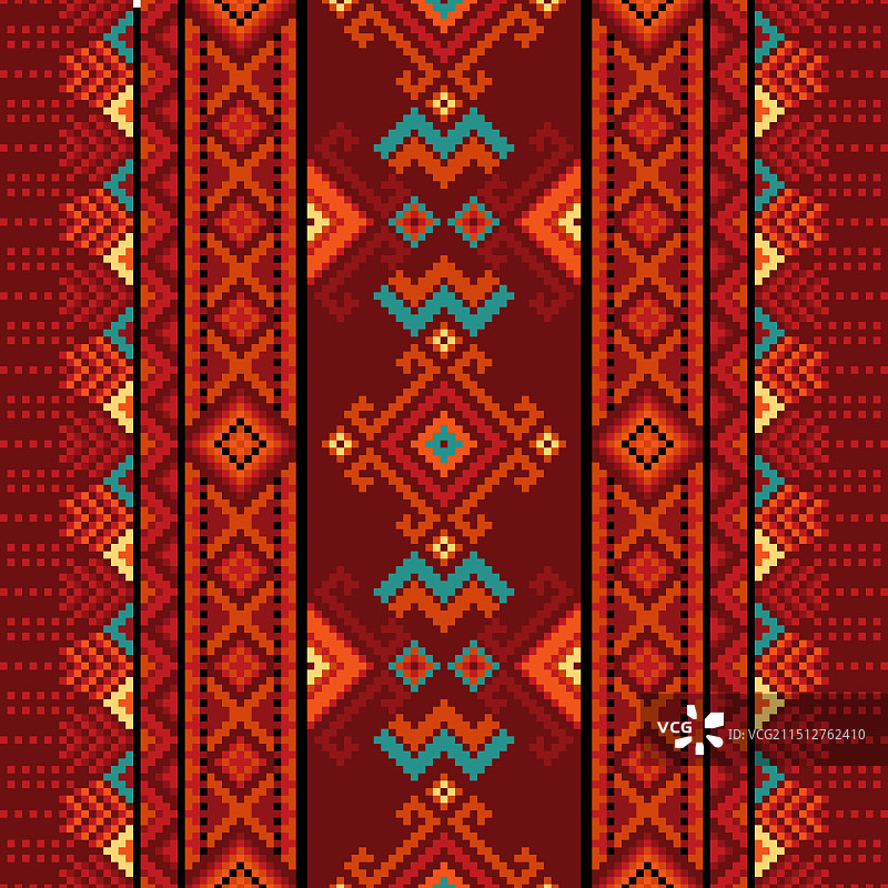 红色纳瓦霍美洲原住民印第安民族图案图片素材