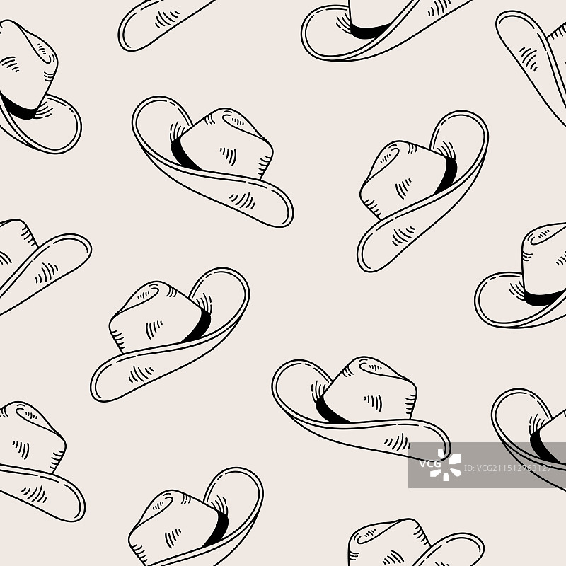 牛仔帽无缝图案图片素材