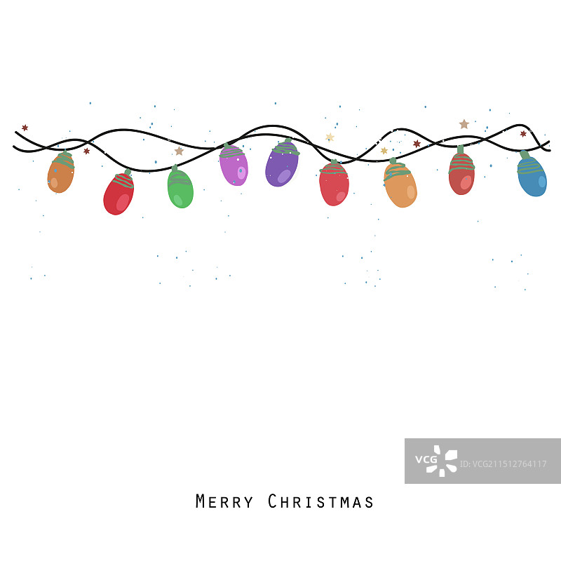 圣诞悬挂星星灯新年快乐图片素材