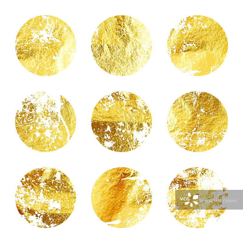 Grunge风格金箔闪亮手工圆形金色图片素材