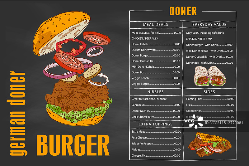德国烤肉餐厅海报菜单图片素材