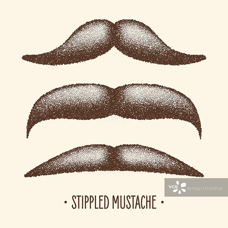 棕色点画复古小胡子图片素材
