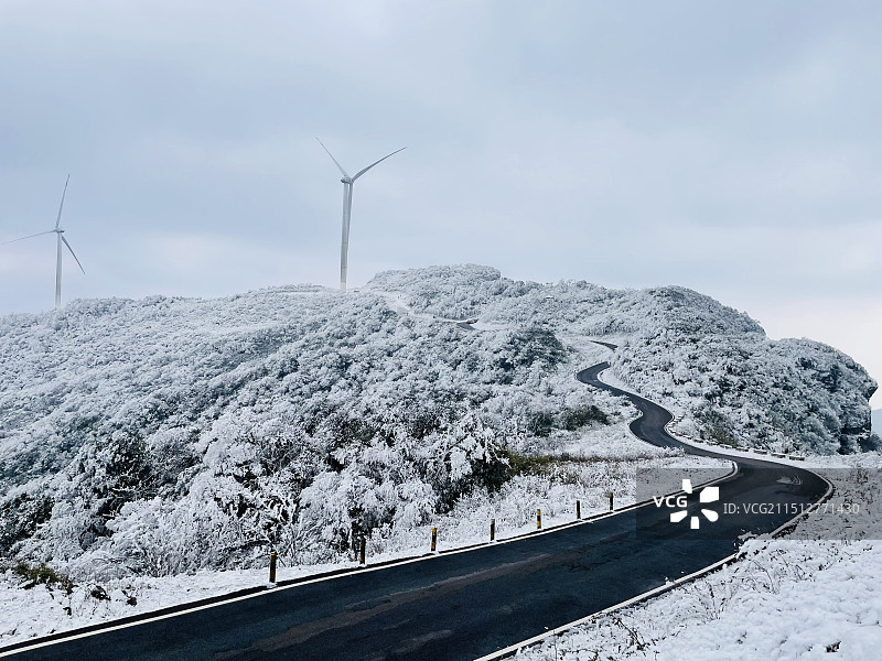 重庆武隆赵云山雪景图片素材
