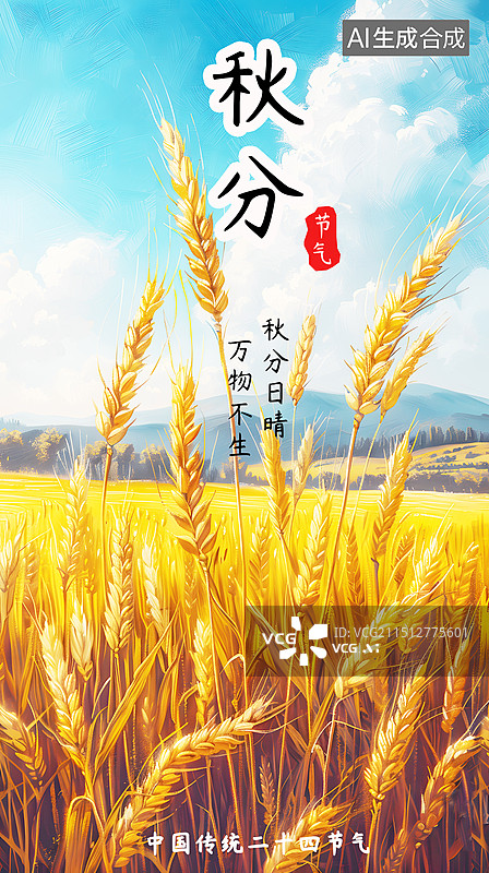 【AI数字艺术】AIGC：秋分节气海报背景农民丰收季 农业图片素材