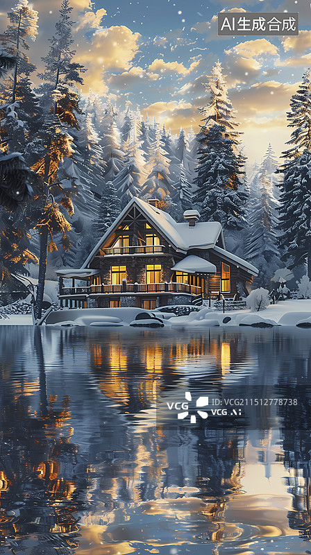 【AI数字艺术】童话小镇风景油画抽象装饰画图片素材