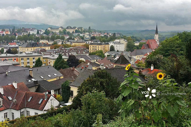 奥地利，下奥地利州，梅尔克小镇，梅尔克修道院风景。图片素材