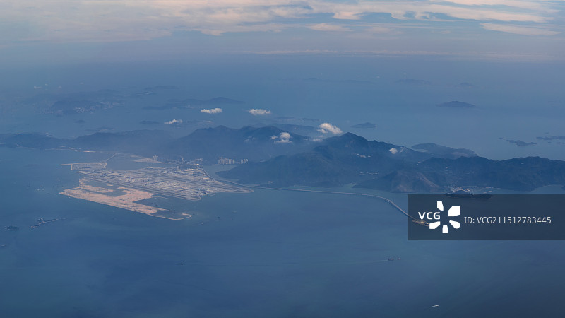 香港机场和港珠澳大桥航拍图片素材