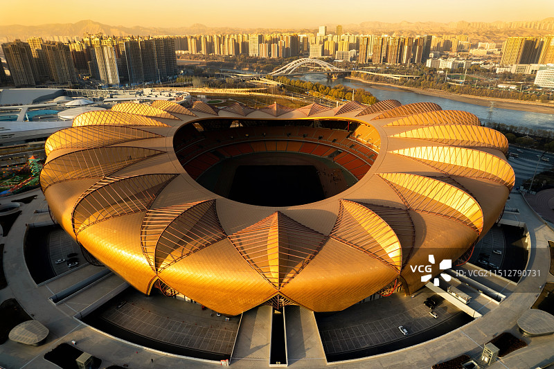 兰州奥体中心航拍图图片素材