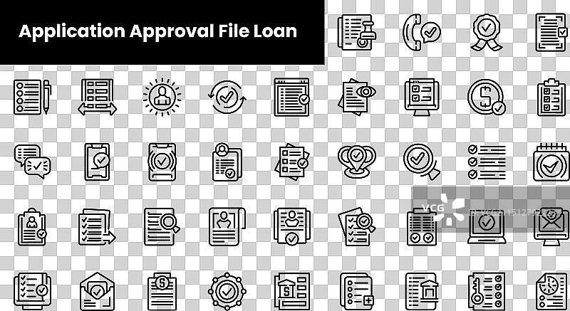 应用程序批准文件贷款轮廓图案图片素材