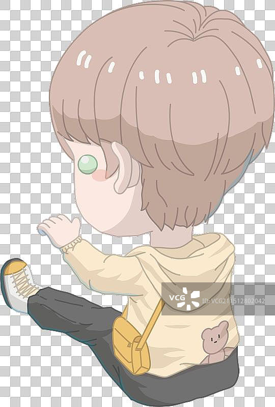 可爱的卡通男人的侧影图片素材