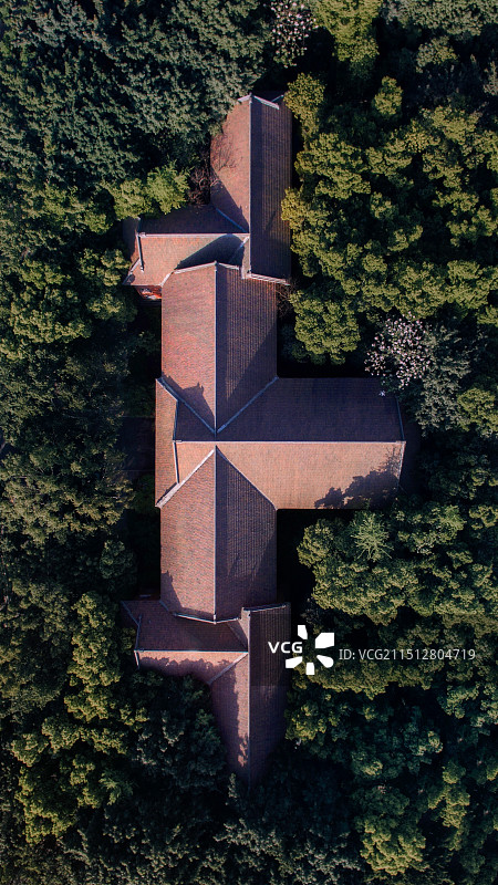 重庆大学建工馆航拍俯视图图片素材