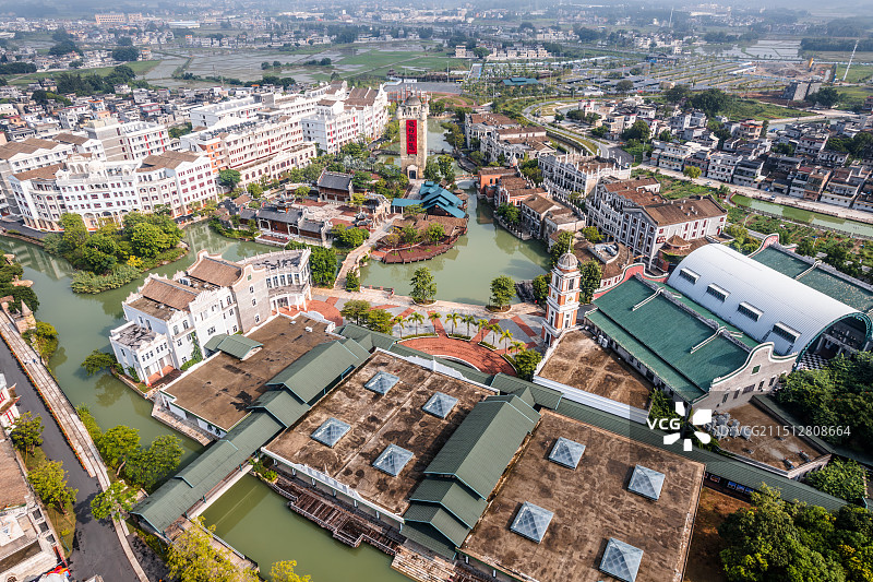 广东省江门市开平市赤坎古镇航拍风光图片素材