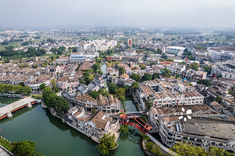 广东省江门市开平市赤坎古镇航拍风光图片素材