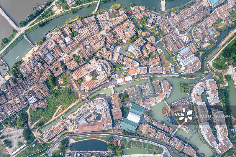 广东省江门市开平市赤坎古镇航拍风光图片素材