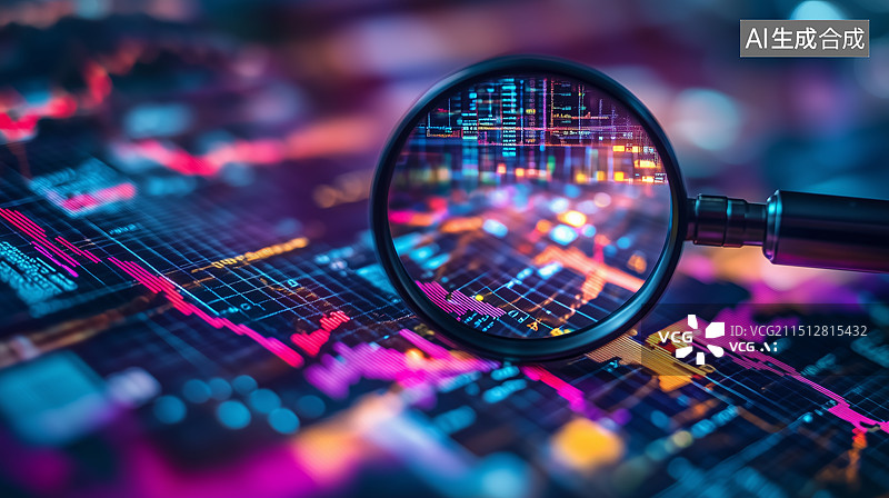 【AI数字艺术】有曲线图的一个背景图，能用于投资，财经类的配图图片素材