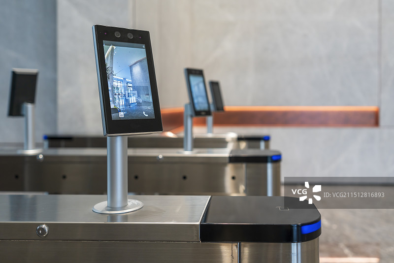 大厦写字楼人行通道闸系统图片素材