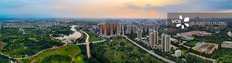 西安 长安区 长安公园 子午大道 师范大学 邮电大学 西北政法图片素材